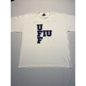 Vintage United Facility Of Florida Spell out TShirt Double Sided White Large